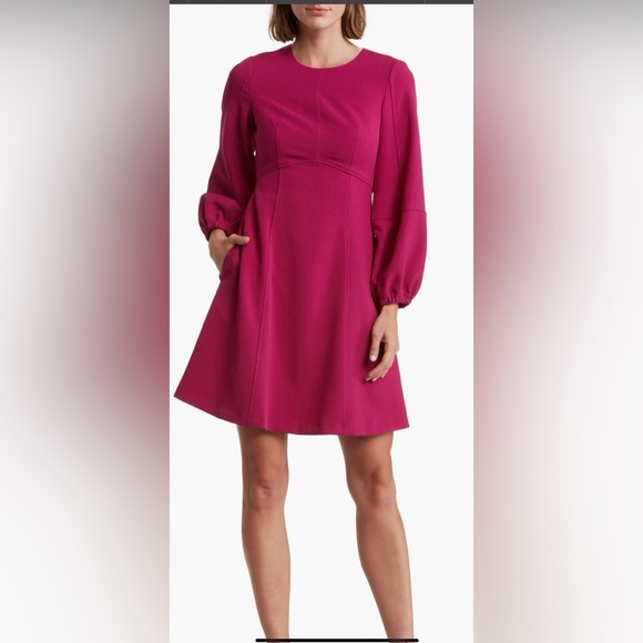 Eliza J Fuchsia Long Sleeve Dress - Picture 1 of 12